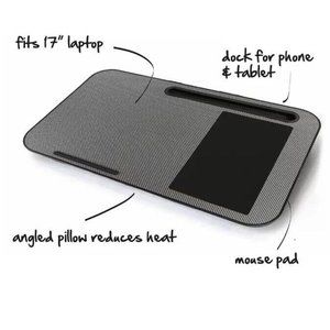 Modern Media Lap Desk, Fits 17" Laptop, dock for phone & Table, Mouse pad